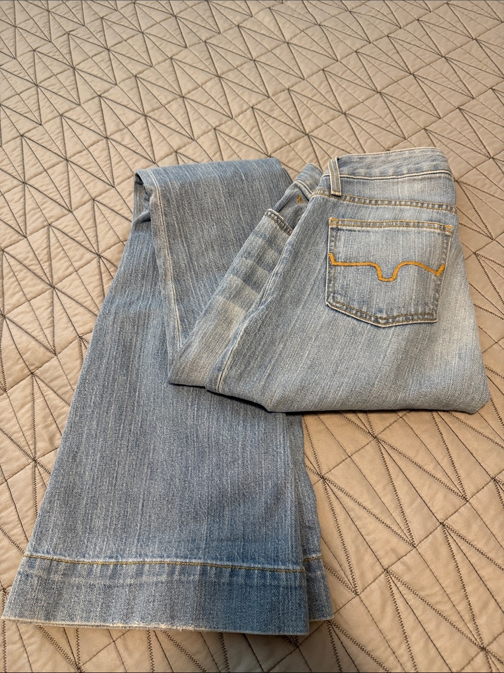 Kimes Ranch Light Blue Flare Jeans with Contrast Stitching